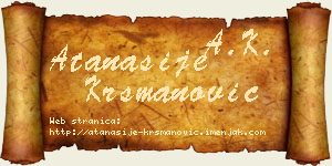Atanasije Krsmanović vizit kartica